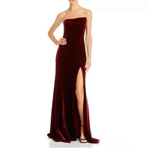 Strapless velvet gown